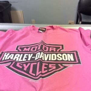 Harley-Davidson Pink and Black Logo Tee